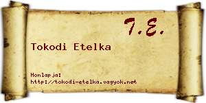 Tokodi Etelka névjegykártya