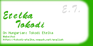 etelka tokodi business card